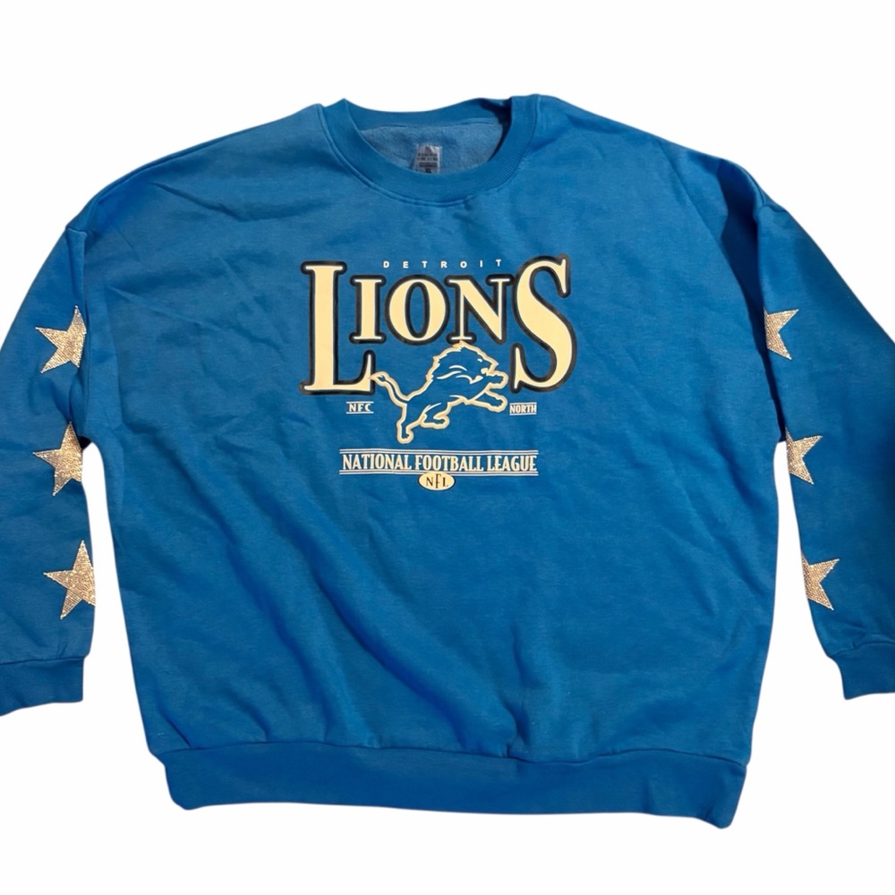 Detroit Lions blue crewneck sweatshirt